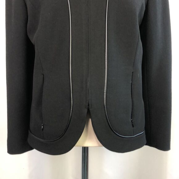 Lafayette 148 Black Zip with Leather Piping Jacket/Skirt - Picture 9 of 10